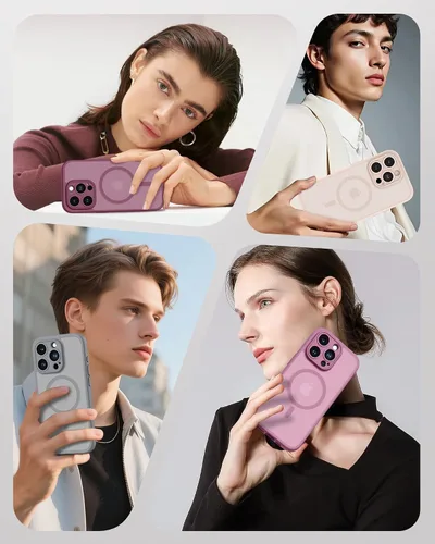 Vista 187 de TOCOL Funda para iPhone 11, compatible con Magsafe, protección completa de cámara, imanes integrados, protección contra caídas, funda translúcida