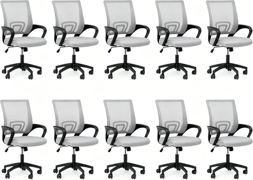 Vista 20 de Silla de oficina ergonómica, silla de escritorio de malla con respaldo medio, silla de computadora, color negro Soporte lumbar, modo oscilante