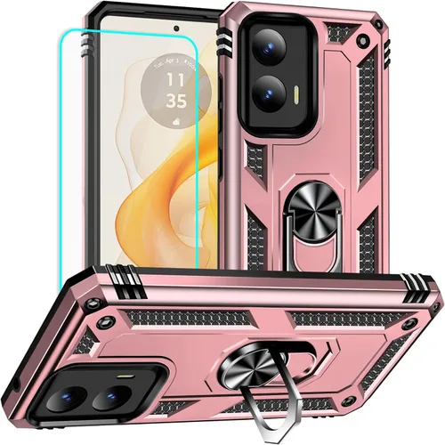 Vista 14 de Yiakeng Funda para Moto G Stylus 5G 2023, Motorola G Stylus 5G 2023 con protector de pantalla HD, fundas protectoras de grado militar con anillo