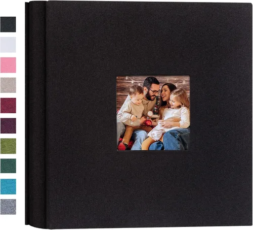 Vista 35 de Mublalbum Álbum de fotos pequeño de 4 x 6 pulgadas, 100 fotos, cubierta de lino, libro de fotos con bolsillos horizontales para boda, aniversario