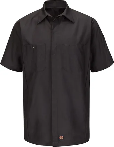 Vista 9 de Red Kap Camisa de Cuello Redondo de Manga Corta de Dos Tonos Carbón/azul (Charcoal/Royal Blue)