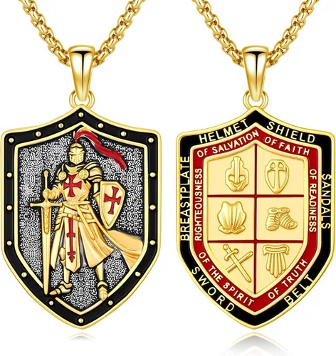 Vista 92 de Collar de amuleto de medalla de San Patrono de plata/oro de 14 39A-St Peregrino-Plata