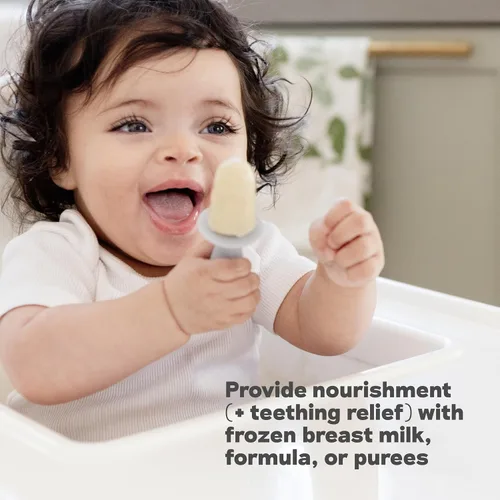 Vista 14 de ezpz Happy Pops (Blush) - 24 meses+ - Juego de moldes para paletas con dos varillas para niños pequeños + preescolares - Esenciales para niños