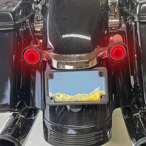 Vista 7 de Luz de señal de giro LED 1156 para motocicleta delantera y trasera de 2 pulgadas tipo bala con lente ahumada, compatible con Harley Softail Touring