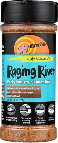 Vista 5 de Dizzy Pig Raging River Salmon Seasoning Rub (8 oz Shaker) – Temporadas 30 + libras de comida – Hecho a mano en los Estados Unidos – Sin MSG, sin