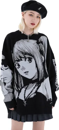Vista 2 de FELLVISHK Sudadera de manga larga con estampado de anime para niña, unisex, 3D