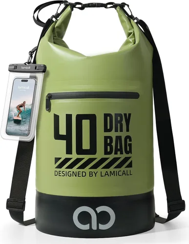 Vista 18 de Lamicall Bolso Seco Pequeño, Bolso Impermeable - [Duradero y Flotante] Bolso a Prueba de Agua de 1.32/2.64/5.28/7.92/10.56 galones con Funda