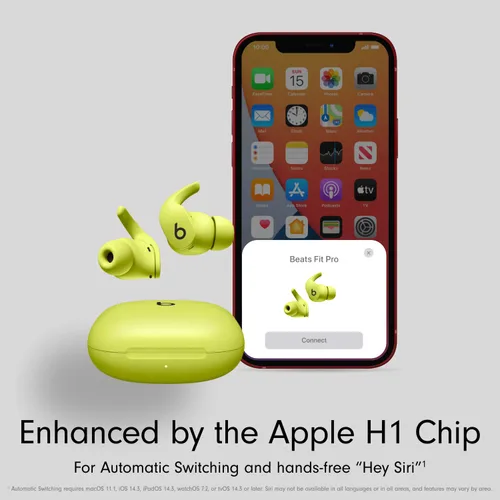 Vista 6 de Beats Fit Pro - Auriculares inalámbricos con cancelación de ruido - Chip de auriculares Apple H1 - Amarillo Volt (renovado)