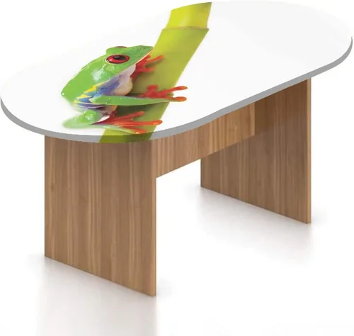 Vista 11 de Mantel ovalado ajustable para patio, decoración de animales, de poliéster, con bordes elásticos, estampado de koala y panda sentados en árboles