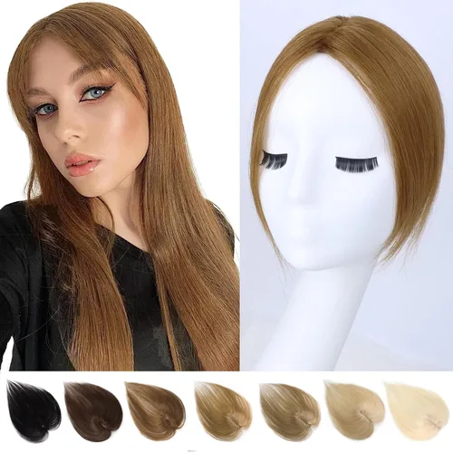Vista 13 de G&T - Flequillo con clip para el cabello humano, flequillo delgado con fleco de diamantes de imitación, extensiones de cabello para mujer, flequillo
