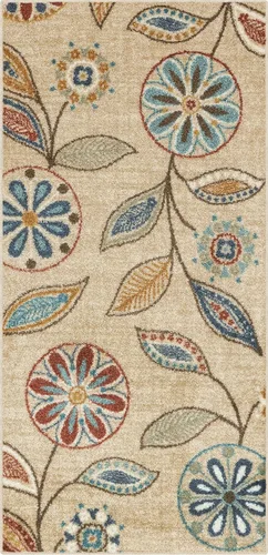 Vista 33 de Maples Rugs Reggie - Alfombra bohemia con estampado floral, 1 pies 8 Gris oscuro