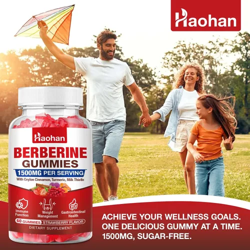 Vista 7 de Haohan Gomitas de berberina, 1500 mg de berberina de alta potencia, canela de Ceilán, cardo mariano, apoyo al sistema inmunológico y metabolismo