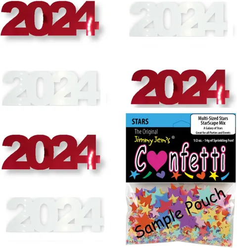 Vista 67 de Confetti Year 2024 Negro, Azul Royal Combo - 2 bolsas de media onza (1 oz)