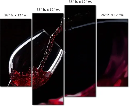 Vista 7 de First Wall Art - Pintura de cuadros de vino tinto en el vaso, fotos de pinturas de comidas en loca para regalo de decoración para el hogar