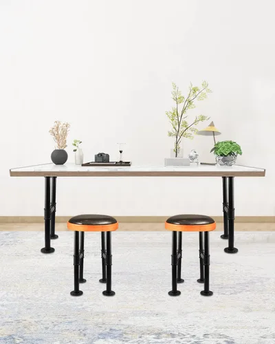 Vista 5 de MUZIK Patas de mesa de centro de 16 pulgadas, 2 patas de mesa de metal industriales, patas de acero gris para muebles vintage