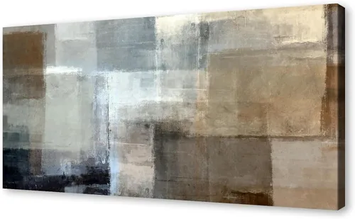 Vista 24 de Baisuart A61269 - Impresiones en lienzo de arte abstracto para pared, pinturas impresas en gris y marrón, lienzo estirado con marco de madera