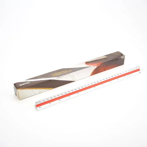 Vista 6 de PowerTRC Regla de escala arquitectónica, escala de arquitecto de aluminio de metal de 12 pulgadas triangular para ingenieros, estudiantes