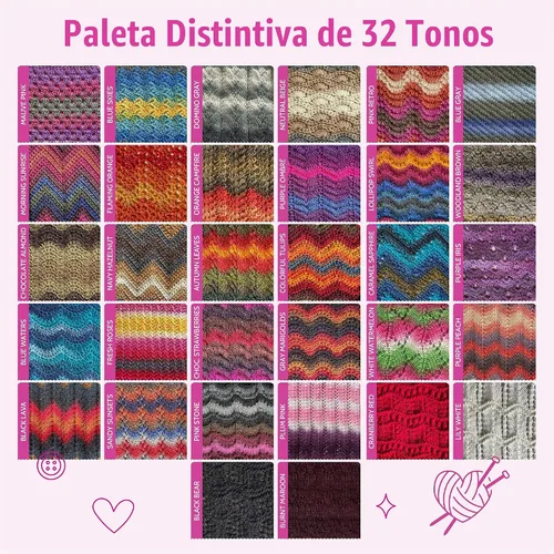 Vista 7 de Wool Wonders - Ovillo de lana para tejer, paquete de 4 (640 yardas/14.11 oz), patrones libres, hilo de lana para tejer, Aran/pesado #4