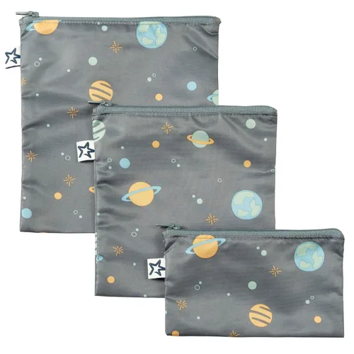 Vista 10 de Tiny Twinkle Bolsas reutilizables para bocadillos para niños – paquete de 3 bolsas para aperitivos y bolsa para sándwich para niños pequeños