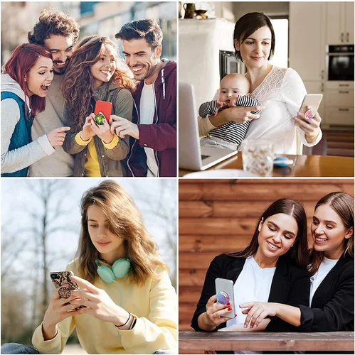 Vista 5 de (6 Pack) Cell Phone Grip,Mobile Phone Finger Foldable Holder Stand for Smartphones and Tablets - Love Quotes Py001