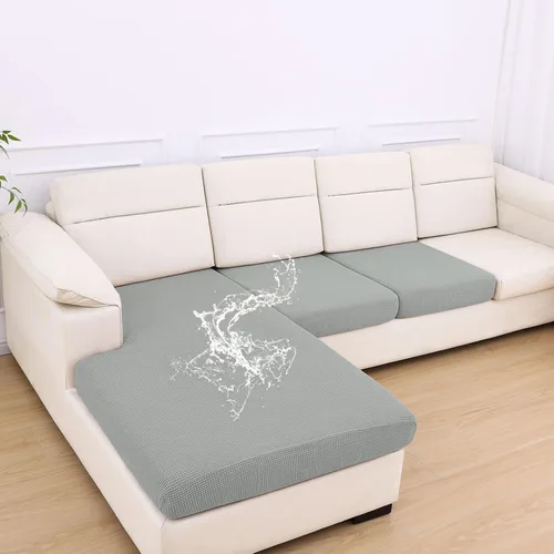 Vista 127 de Fundas impermeables para sofá seccional, fundas de cojín antideslizantes para sofá Ajuste seccional en forma de L, tela jacquard elástica, parte