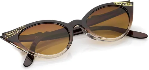 Vista 2 de zeroUV Gafas de sol vintage de los años 50 para mujer, con diseño UV400, adornadas con diamantes de imitación, Pinup Girl y accesorios Rockabilly