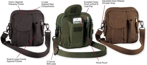 Vista 2 de Rothco Bolso bandolera organizador de lona 8X6-12X2