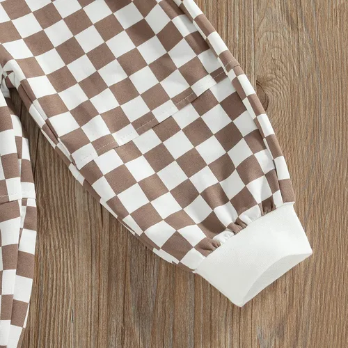 Vista 6 de Pantalones deportivos de algodón con estampado a cuadros para bebés y niñas pequeños