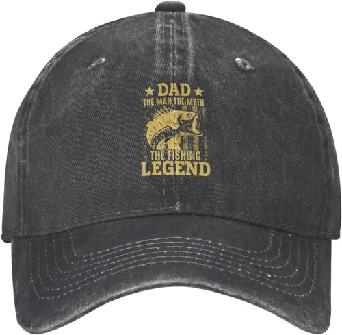 Vista 2 de Cowboy Hat Trendy Hats for Man and Women Djustable Four Season Outdoor Baseball Cap Dad The Man The Myth The Fishing Legend Black