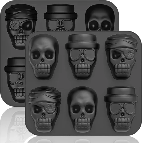 Vista 10 de HKNMTT Moldes de silicona para chocolate de Navidad, 2 piezas de moldes para hornear caramelos, molde en forma de árbol de Navidad 3D, bastón