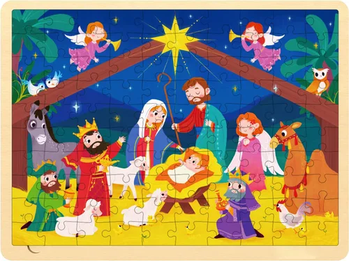 Vista 8 de Rompecabezas de 48 piezas para niños de 3 a 5 años Rompecabezas de Navidad para niños de 4 años, rompecabezas de madera para edades de 4 a 8 años