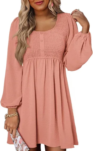 Vista 11 de Dokotoo Vestidos de otoño para mujer 2026 Vestido casual de manga larga Verde