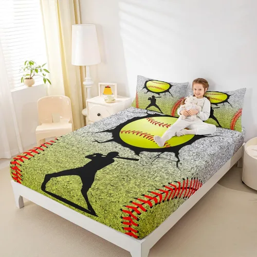 Vista 27 de Erosebridal Graffiti Rugby Ball Sheets for Boys Girls Colorful Rugby Helmet Fitted Sheet,Sports Kids Bedding Sets Football Game Bed Sets Twin 2 Piece