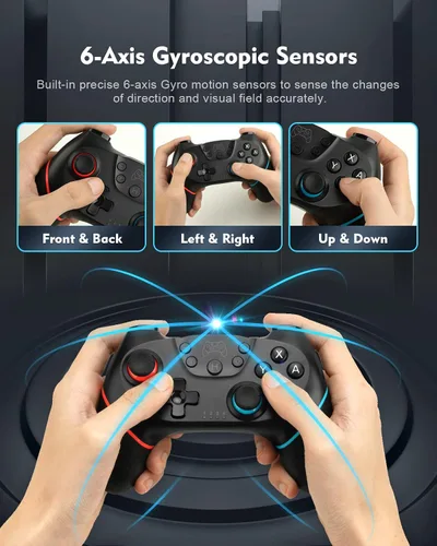 Vista 3 de Controlador de interruptor, controlador profesional para SwitchSwitch LiteSwitch OLED, control remoto NENOTOH Switch Gamepad Joystick, turbo