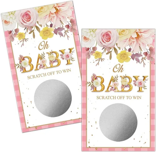 Vista 7 de Haizct Paquete de 50 tarjetas para raspar con temática de jardines botánicos, diseño floral de mariposa para colección de baby shower, tarjetas