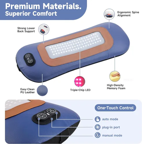 Vista 6 de Almohada de apoyo lumbar inalámbrica, masajeador de espalda baja