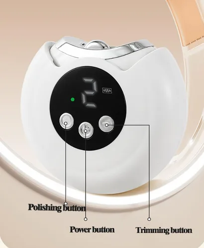 Vista 4 de Cortaúñas eléctrico 3 en 1, cortaúñas para bebés con luz LED, cortaúñas automático de 3 velocidades, cortaúñas de seguridad portátil para bebés