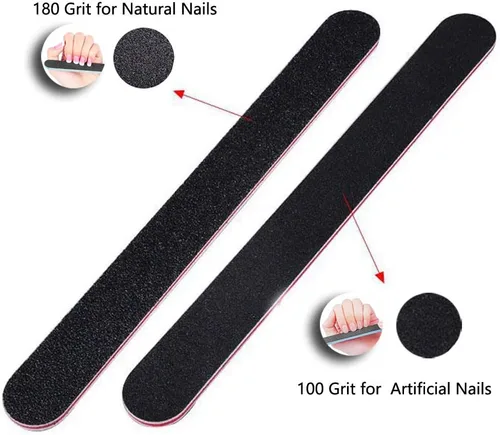 Vista 3 de Lima de uñas de grano 100/180 de 21 quilates para uñas acrílicas/naturales
