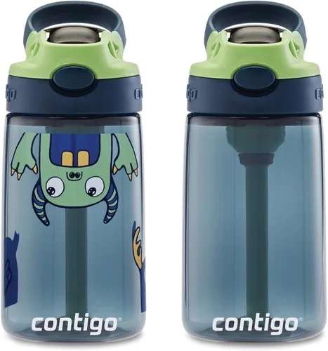 Vista 30 de Contigo Aubrey - Botella de agua para niños, paquete de 2, 20 onzas, azalea/jade y frambuesa azul. Azalea, tapa a prueba de derrames, apta