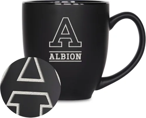 Vista 73 de Rico Industries - Taza de cerámica mate negra con grabado láser estándar de 15oz para NCAA (escuelas T & U) - Para bebidas calientes o frías