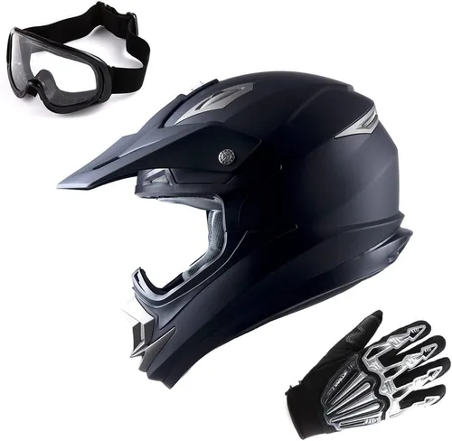 Vista 21 de 1Storm Casco de motocross para adultos, todoterreno, MX, BMX, ATV, motocross, mecánico, HGXP14B, fibra de carbono, negro, HGXP14B