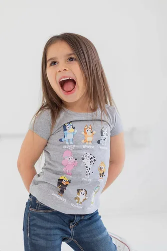 Vista 4 de Bluey Paquete de 3 camisetas para niñas pequeñas y grandes (2T - 10-12)
