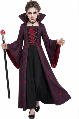 Vista 8 de Vampire Costume for Girls, Gothic Victorian Vampiress Dress Set