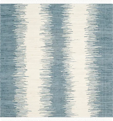 Vista 12 de Alfombra de algodón tejido a mano, color azul. Colección Montauk MTK751A, de Safavieh, Algodón, Azul