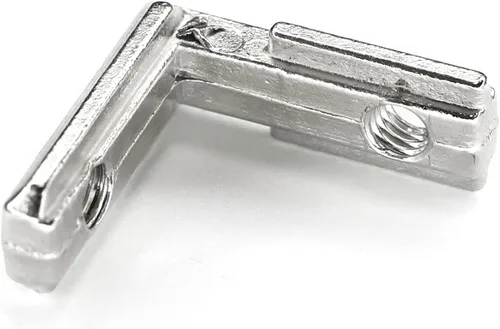 Vista 4 de 20 piezas de soporte L, perfil de aluminio estándar europeo Serie 2020 Ranura T 0.236 in Junta de soporte interior con tornillos, conector