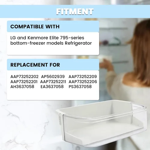 Vista 2 de HECASA AAP73252202 AP5602939 Estante para puerta de refrigerador compatible con LG Kenmore Elite Refrigerador Door Bin AH3637058 PS3637058 AP5602939