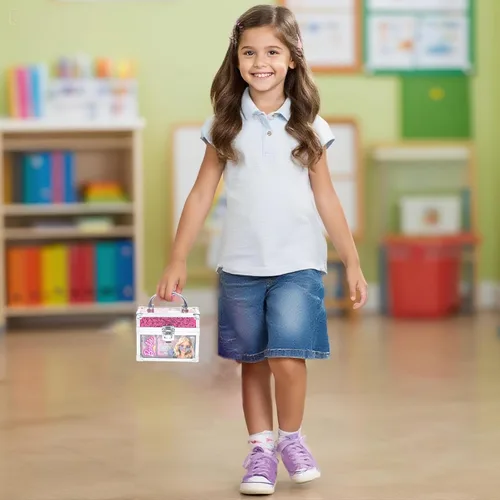 Vista 7 de Barbie - Juego de maquillaje para niños en mini estuche de tren, seguro para niñas a partir de 3 años