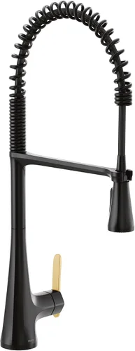 Vista 26 de Moen Sinema grifo de cocina desplegable de acero inoxidable con aumento de potencia y sistema retráctil, llave de cocina moderna de arco alto, fácil