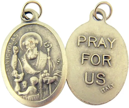 Vista 14 de Catholic Patron Saint Medals Base en tono plateado, 1 pulgada, juego de 2