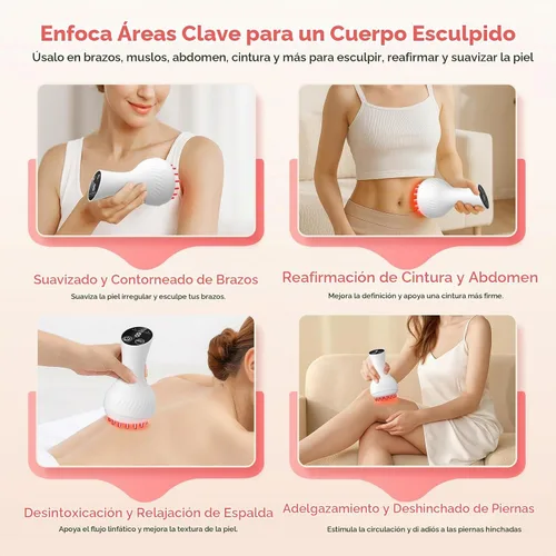 Vista 6 de Masajeador de drenaje linfático y herramienta de masaje anticelulitis, masajeador linfático, ayuda a reducir las estrías y la celulitis
